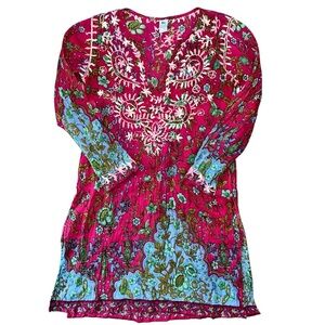 Raj tunic red embroidered size small